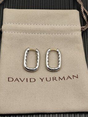 David Yurman 925 Silver Earrings with Original Pouch